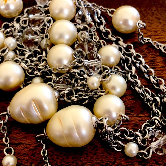 Premier Design bridal collection crystal and pearl multistrand necklace - Picture 8 of 16